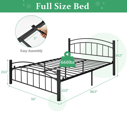 Modern Platform Bed with Headboard and Footboard-Full Size