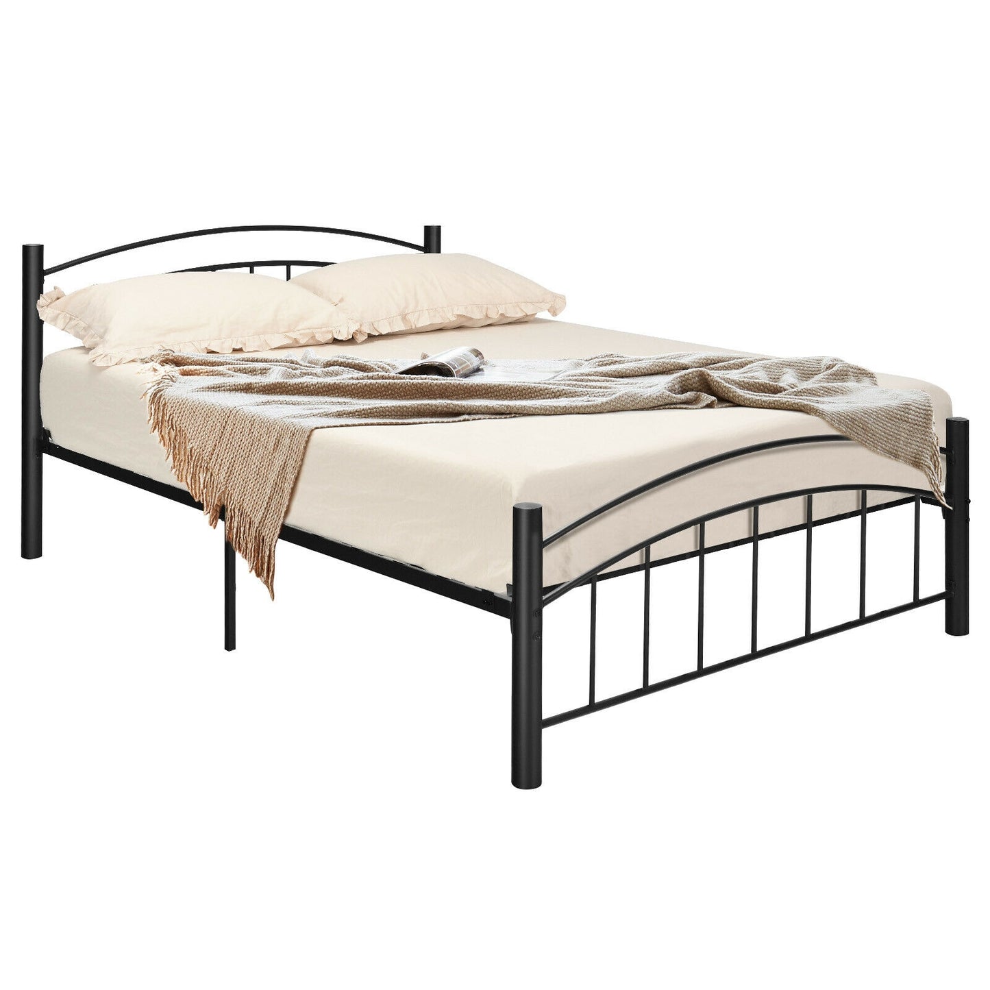 Modern Platform Bed with Headboard and Footboard-Full Size Kids Crystal