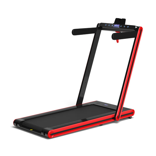 2-in-1 Folding Treadmill 2.25HP Jogging Machine with Dual LED Display-Red Kids Crystal