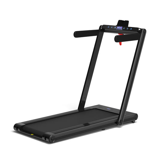 2-in-1 Folding Treadmill 2.25HP Jogging Machine with Dual LED Display-Black Kids Crystal