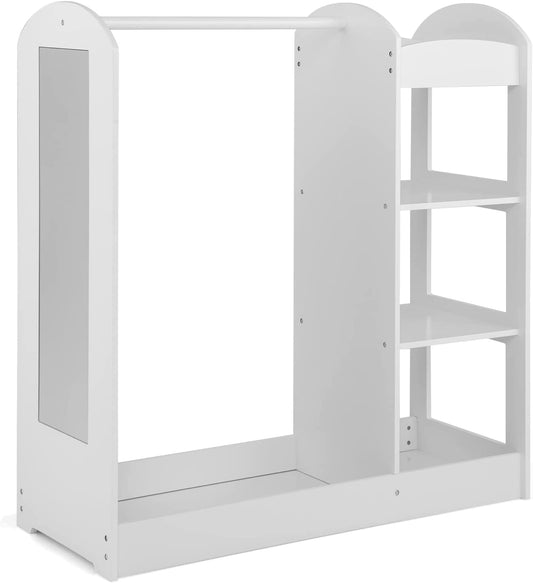 Kids Dress Up Storage with Mirror-White Kids Crystal