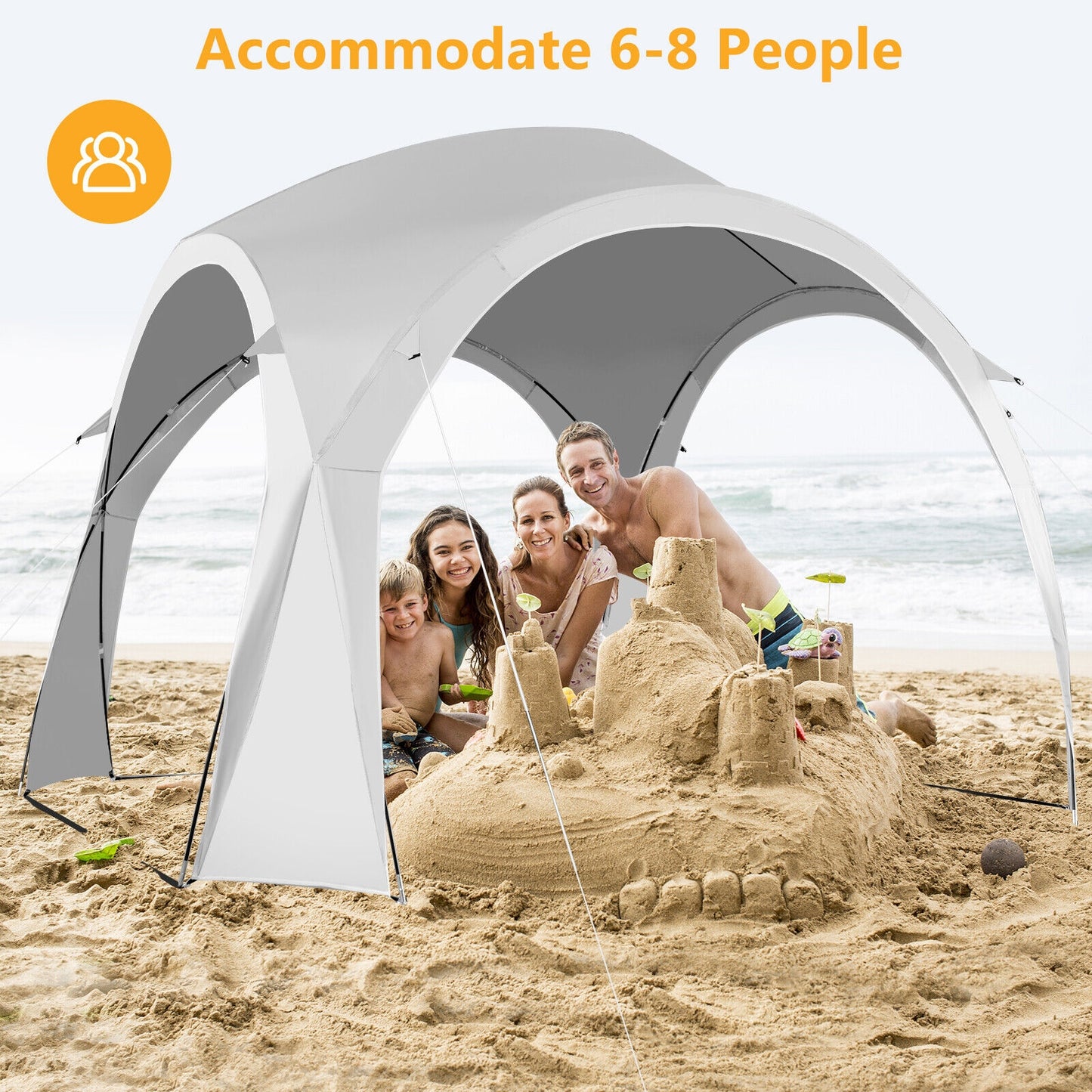 11 x 11 Inch Patio Sun Shade Shelter Canopy Tent Portable UPF 50+ Outdoor Beach-White Kids Crystal