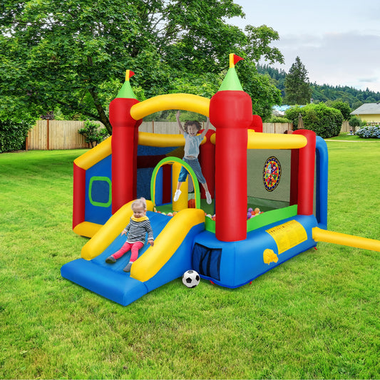 Inflatable Bounce House Kids Slide Jumping Castle without Blower Kids Crystal