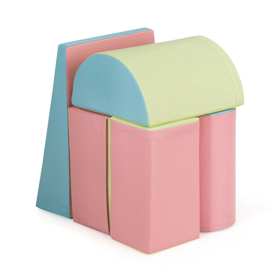 5-Piece Set Climb Activity Play Safe Foam Blocks-Pink Kids Crystal