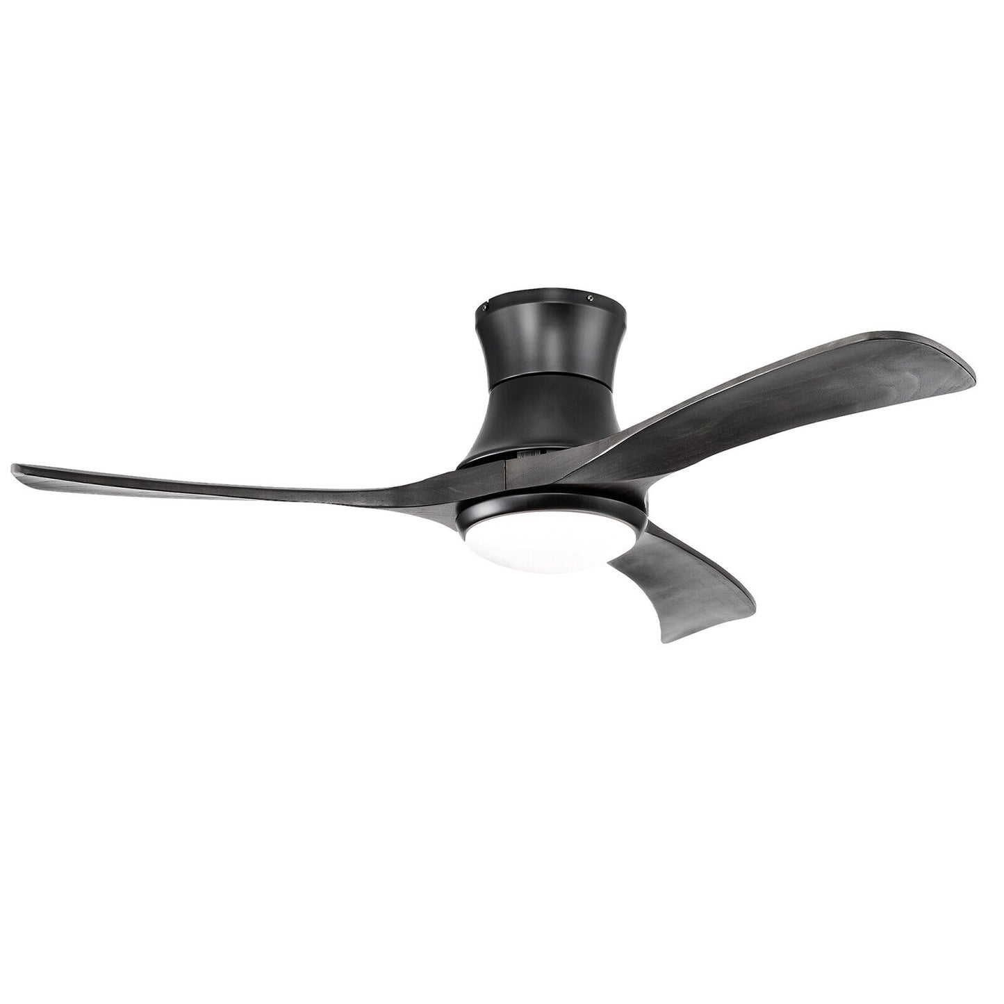 52 Inch Flush Mount Ceiling Fan with LED Light-Black Kids Crystal