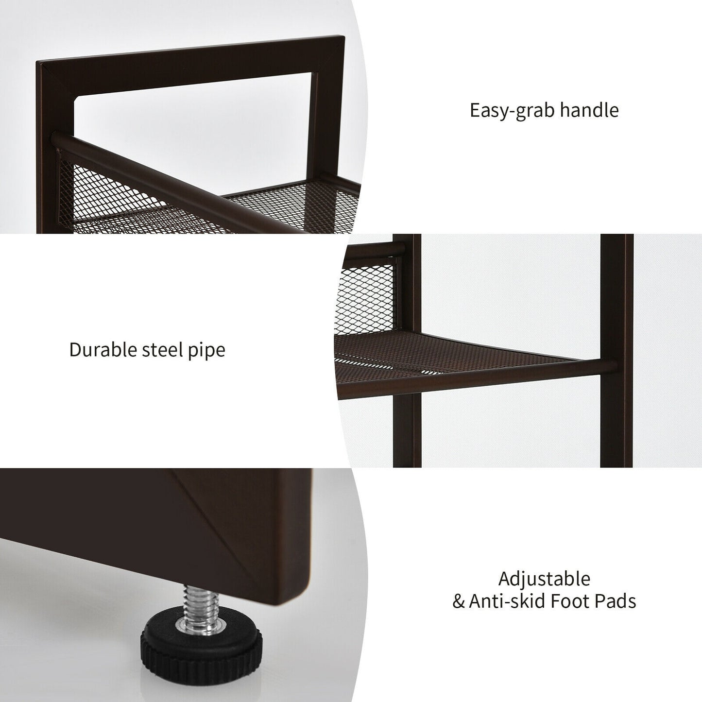 2/3/4 Tiers Flat and Slant Metal Shoe Rack for Entryway Hallway-2-Tier Kids Crystal