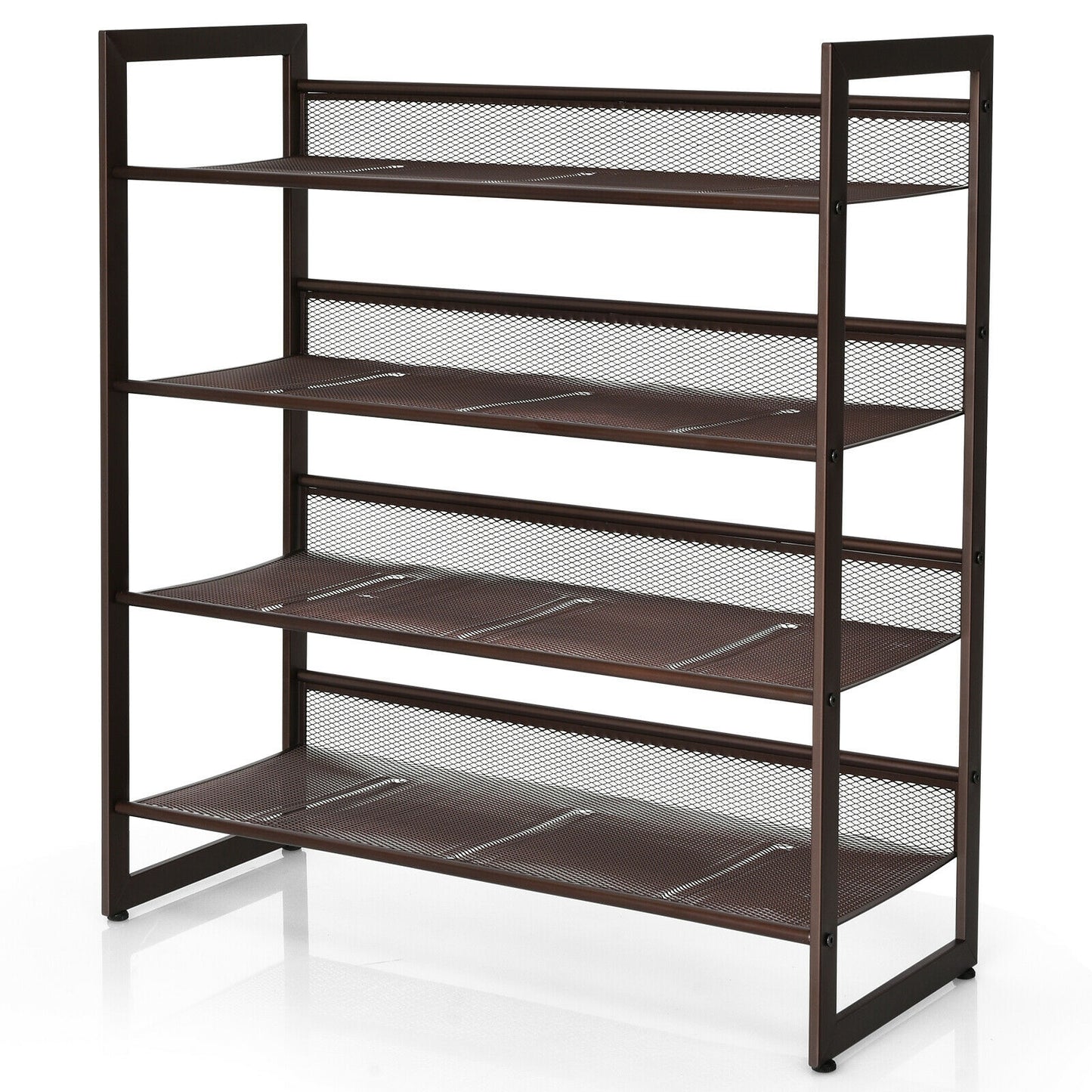 2/3/4 Tiers Flat and Slant Metal Shoe Rack for Entryway Hallway-4-Tier Kids Crystal
