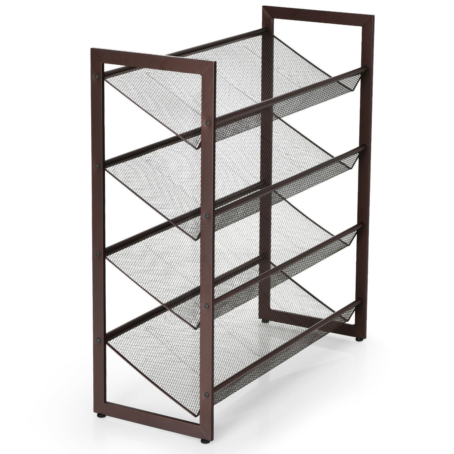 2/3/4 Tiers Flat and Slant Metal Shoe Rack for Entryway Hallway-4-Tier Kids Crystal