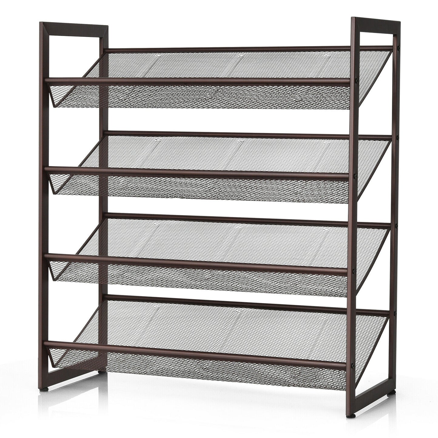 2/3/4 Tiers Flat and Slant Metal Shoe Rack for Entryway Hallway-4-Tier Kids Crystal