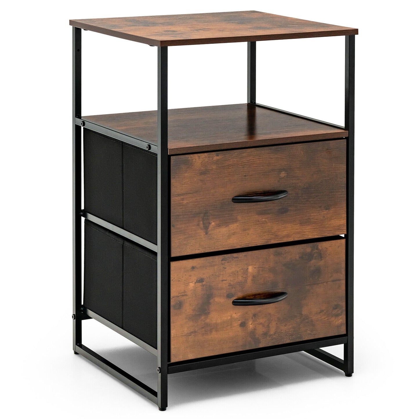 Freestanding Cabinet Dresser with Wooden Top Shelves-S Kids Crystal