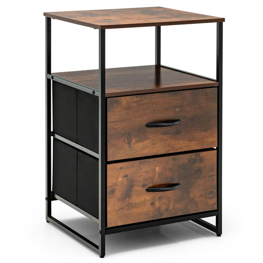 Freestanding Cabinet Dresser with Wooden Top Shelves-S Kids Crystal