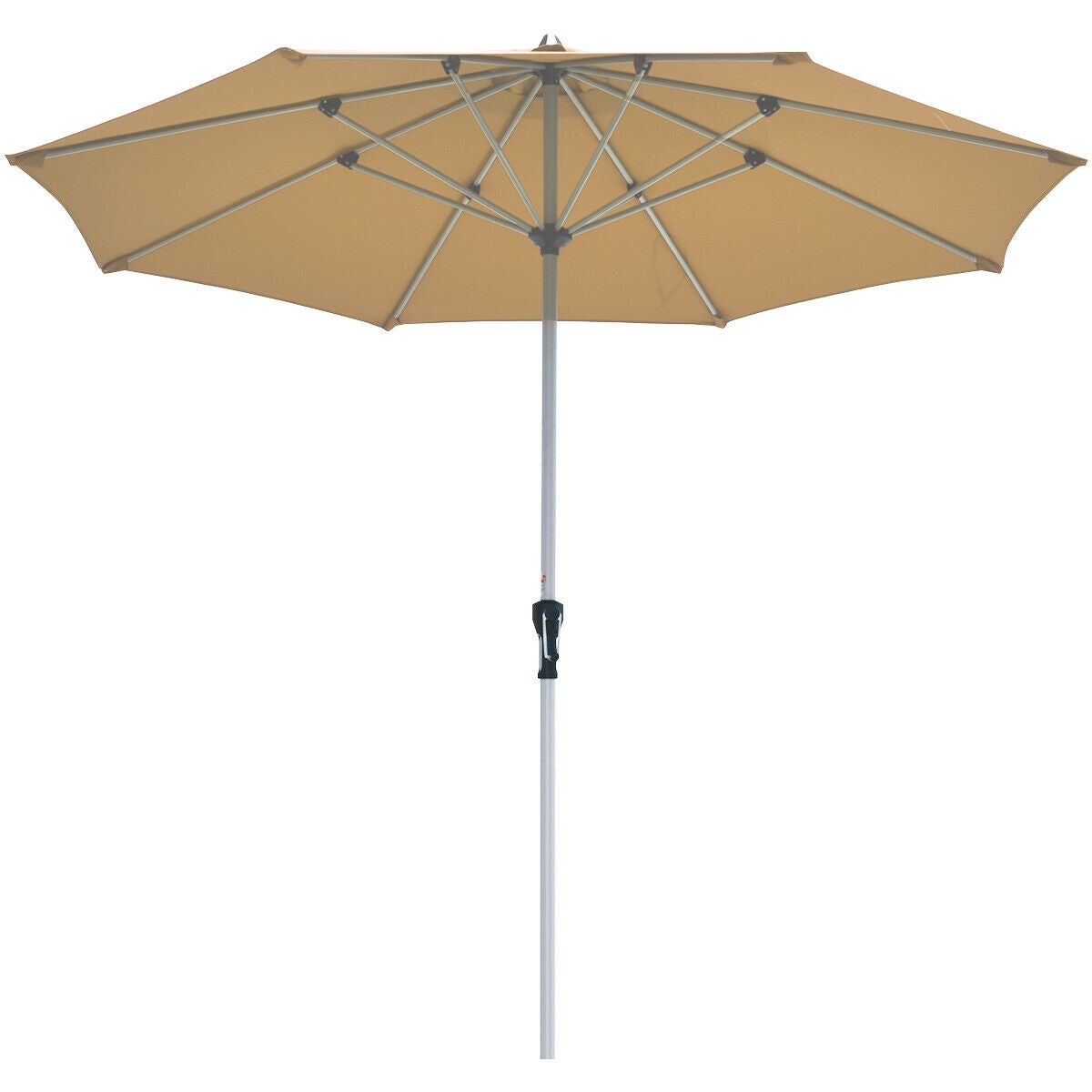 9 Feet Patio Outdoor Market Umbrella with Aluminum Pole without Weight Base-Beige Kids Crystal