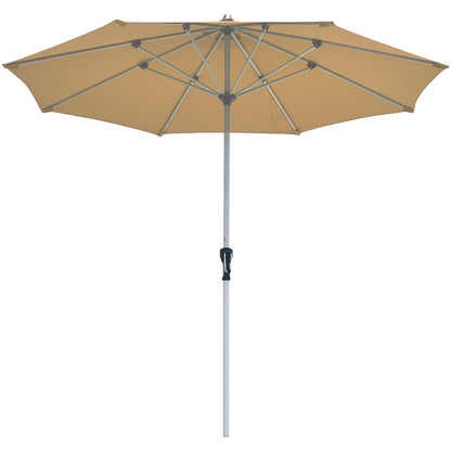 9 Feet Patio Outdoor Market Umbrella with Aluminum Pole without Weight Base-Beige