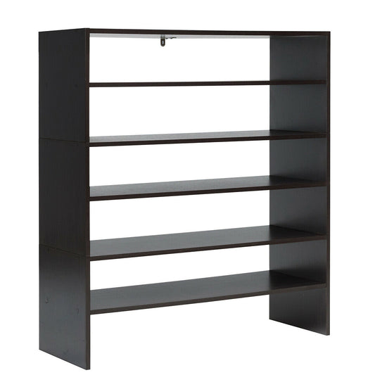 3 Pieces 31-Inch Stackable Multi-Shape Shoe Rack-Brown Kids Crystal