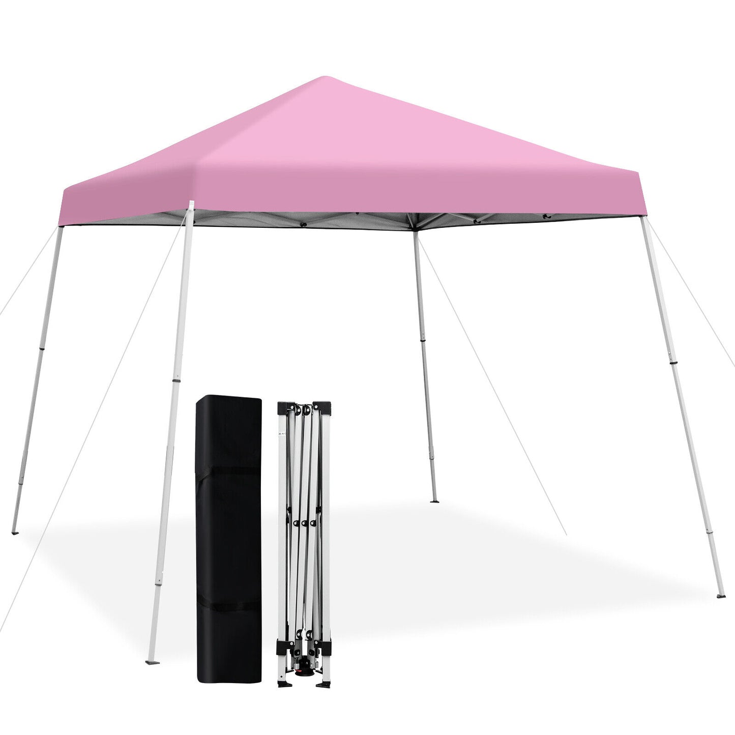 10 x 10 Feet Outdoor Instant Pop-up Canopy with Carrying Bag-Pink Kids Crystal