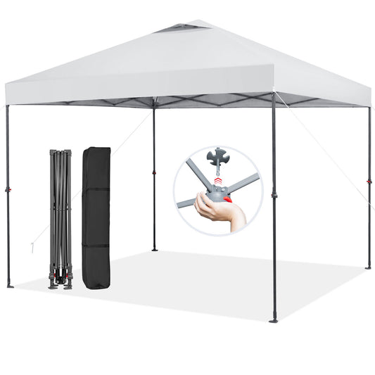 10 x 10 Feet Foldable Outdoor Instant Pop-up Canopy with Carry Bag-White Kids Crystal
