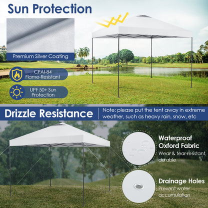 10 x 10 Feet Foldable Outdoor Instant Pop-up Canopy with Carry Bag-White