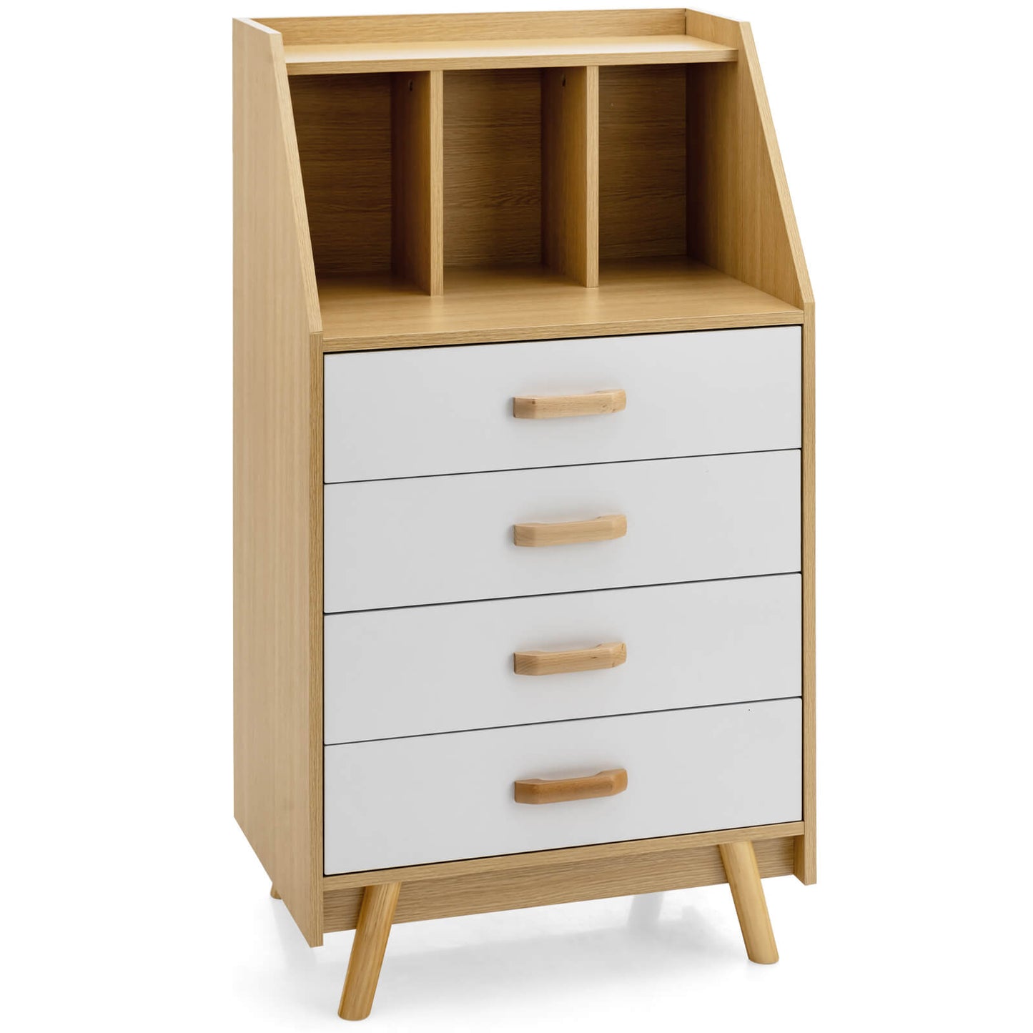 4-Drawer Dresser with 2 Anti-Tipping Kits for Bedroom-Natural Kids Crystal