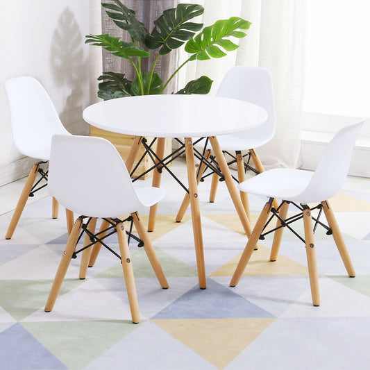 5 Pieces Kids Mid-Century Modern Table Chairs Set Kids Crystal