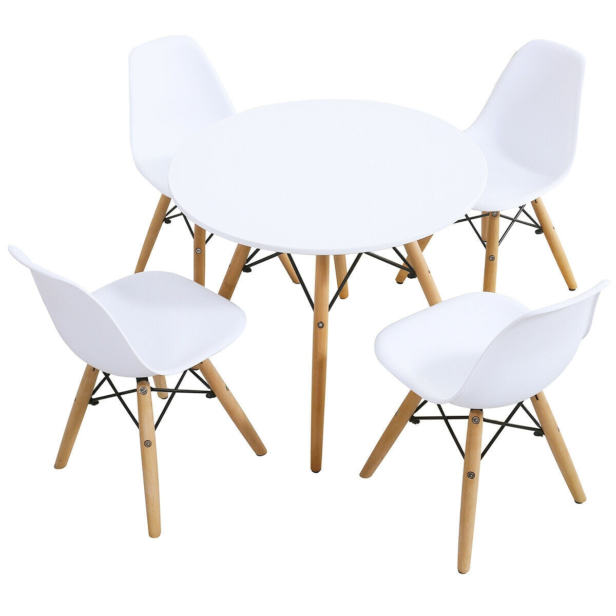 5 Pieces Kids Mid-Century Modern Table Chairs Set Kids Crystal