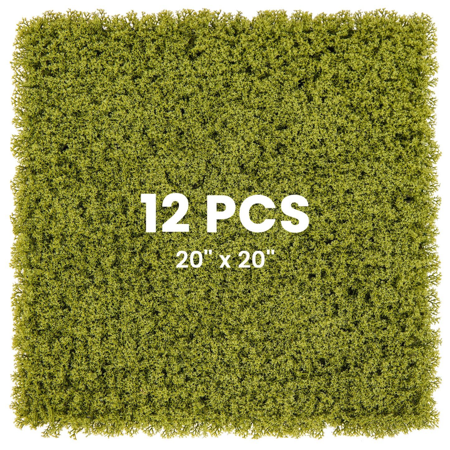 12 Pieces 20 x 20 inches Artificial Grass Wall Panels for Garden Yard Balcony-Light Green Kids Crystal