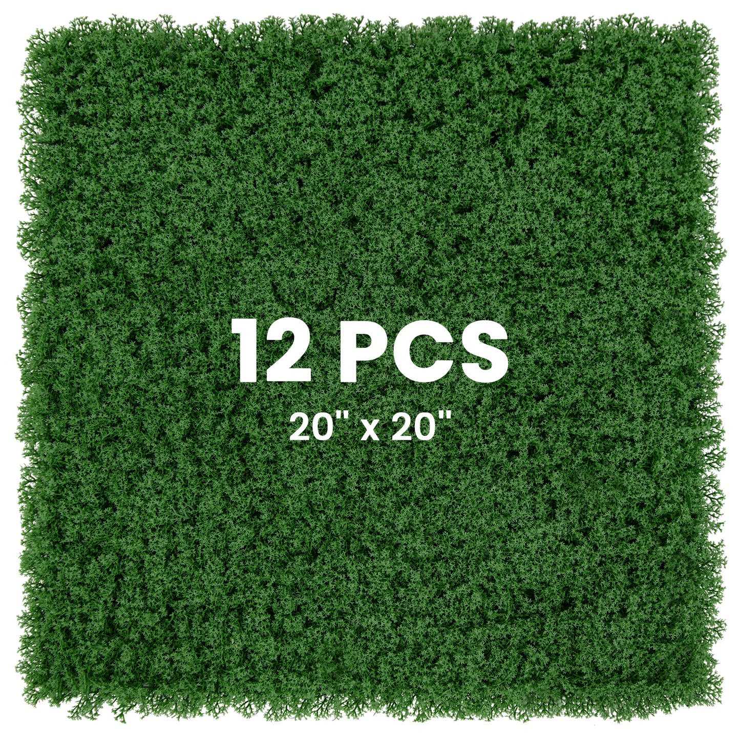 12 Pieces 20 x 20 inches Artificial Grass Wall Panels for Garden Yard Balcony-Green Kids Crystal