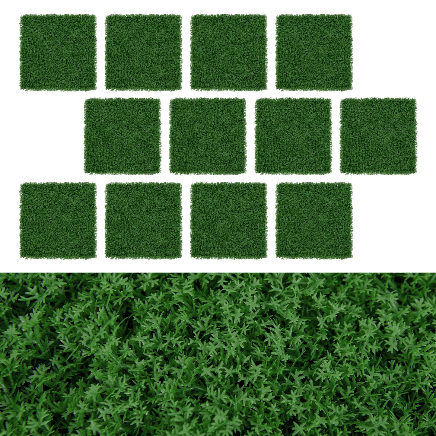 12 Pieces 20 x 20 inches Artificial Grass Wall Panels for Garden Yard Balcony-Green Kids Crystal