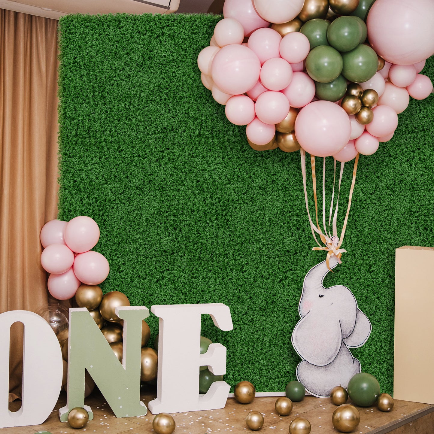 12 Pieces 20 x 20 inches Artificial Grass Wall Panels for Garden Yard Balcony-Green Kids Crystal