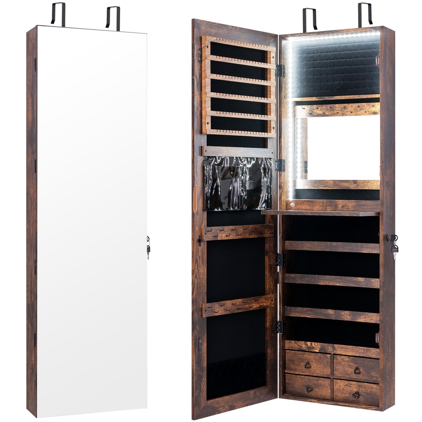 Multipurpose Storage Cabinet with 4 Drawers-Rustic Brown Kids Crystal