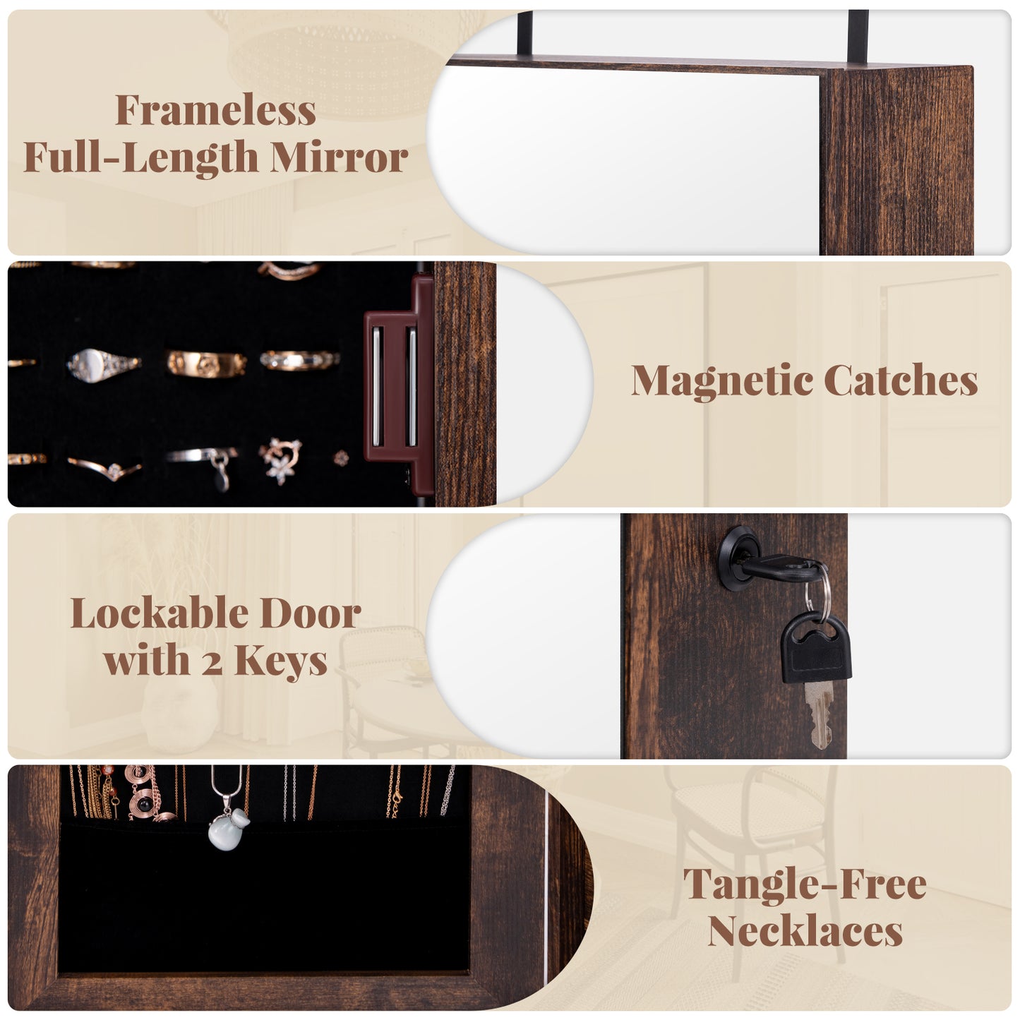 Multipurpose Storage Cabinet with 4 Drawers-Rustic Brown Kids Crystal
