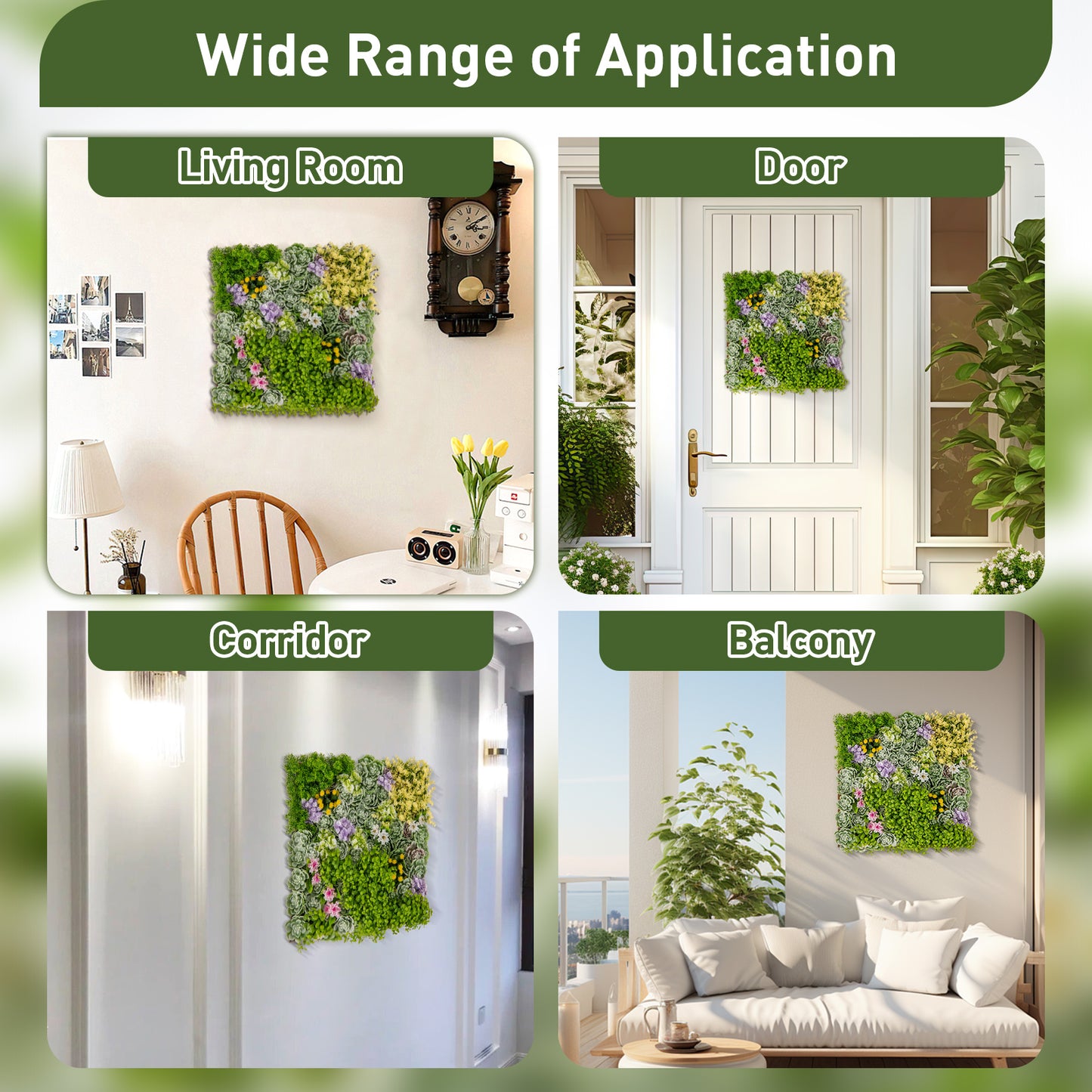 20&quot; x 20&quot; 3D Hanging Succulents with 10 Types of Mixed Faux Plants for Balcony Home Kids Crystal