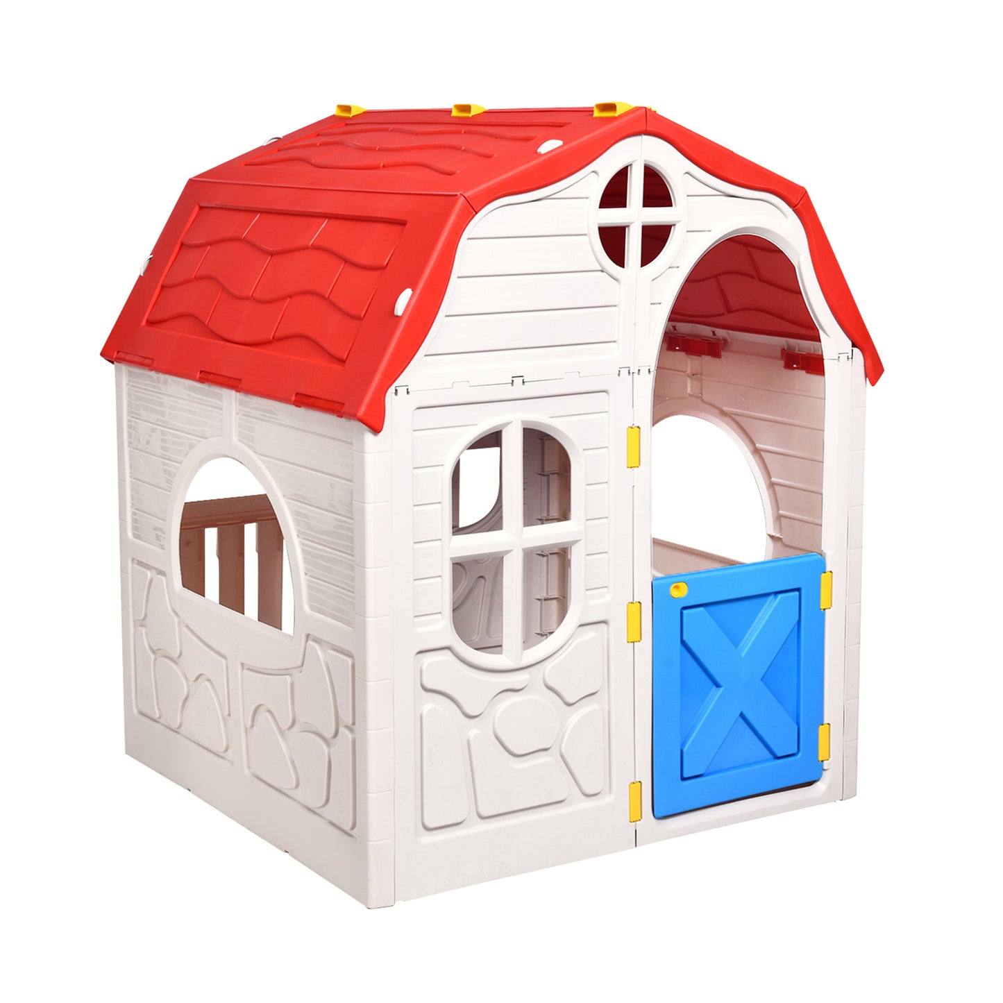 Kids Cottage Playhouse Foldable Plastic Indoor Outdoor Toy Kids Crystal