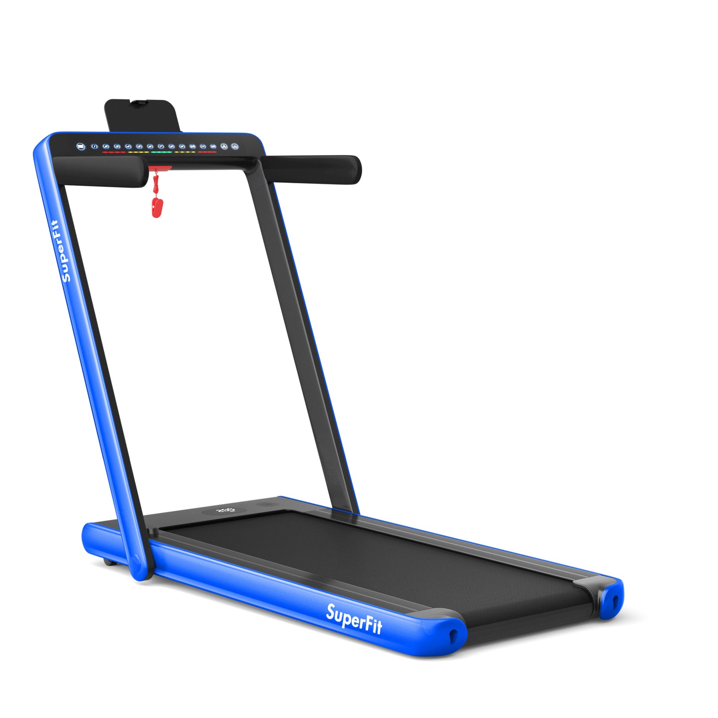 2-in-1 Electric Motorized Health and Fitness Folding Treadmill with Dual Display-Blue Kids Crystal