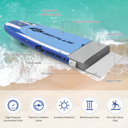 10.6 Feet Inflatable Adjustable Paddle Board with Carry Bag-M