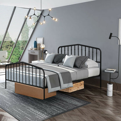 Queen Size Metal Bed Frame Steel Slat Platform