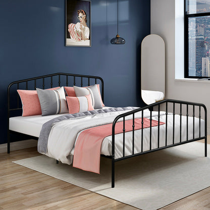 Queen Size Metal Bed Frame Steel Slat Platform