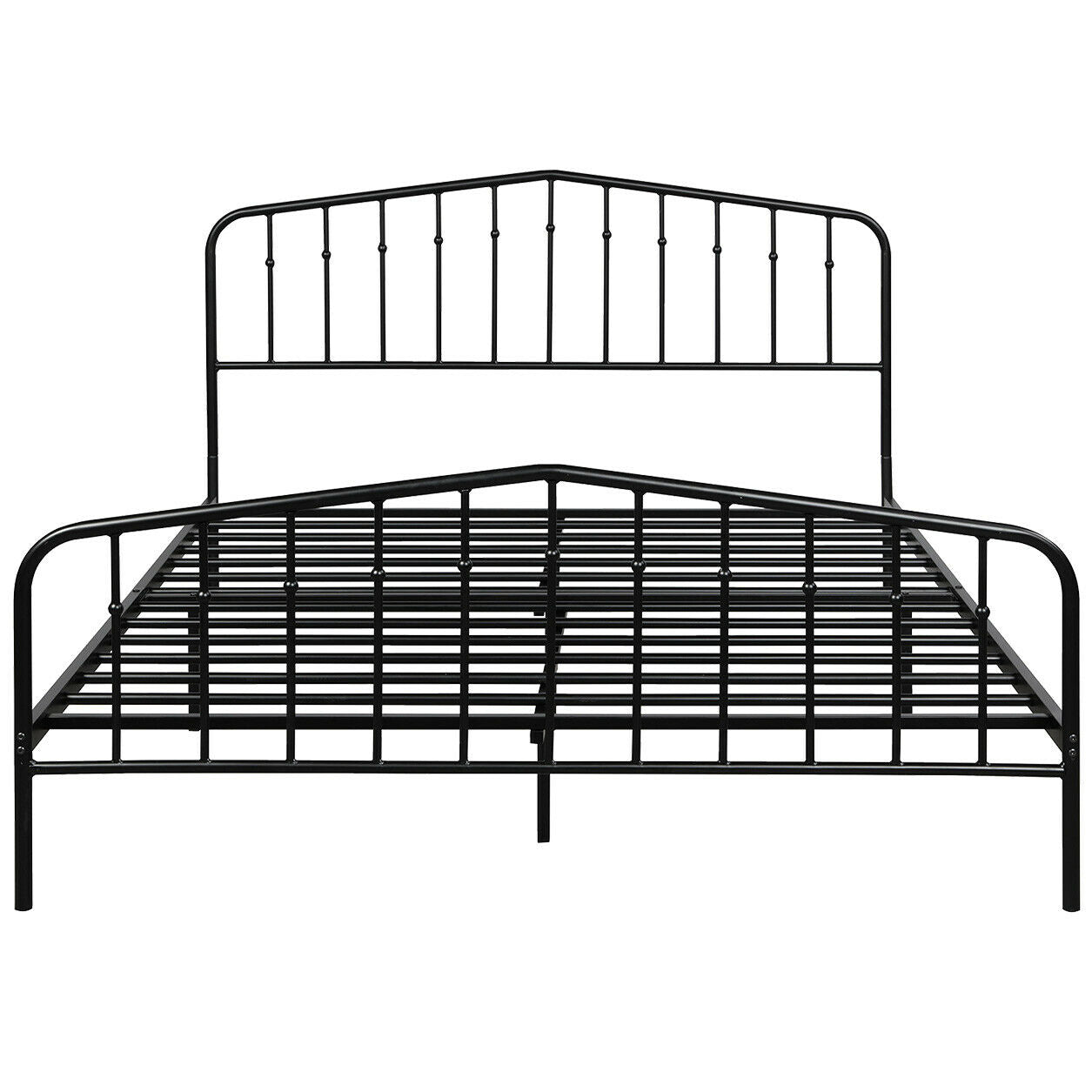 Queen Size Metal Bed Frame Steel Slat Platform Kids Crystal