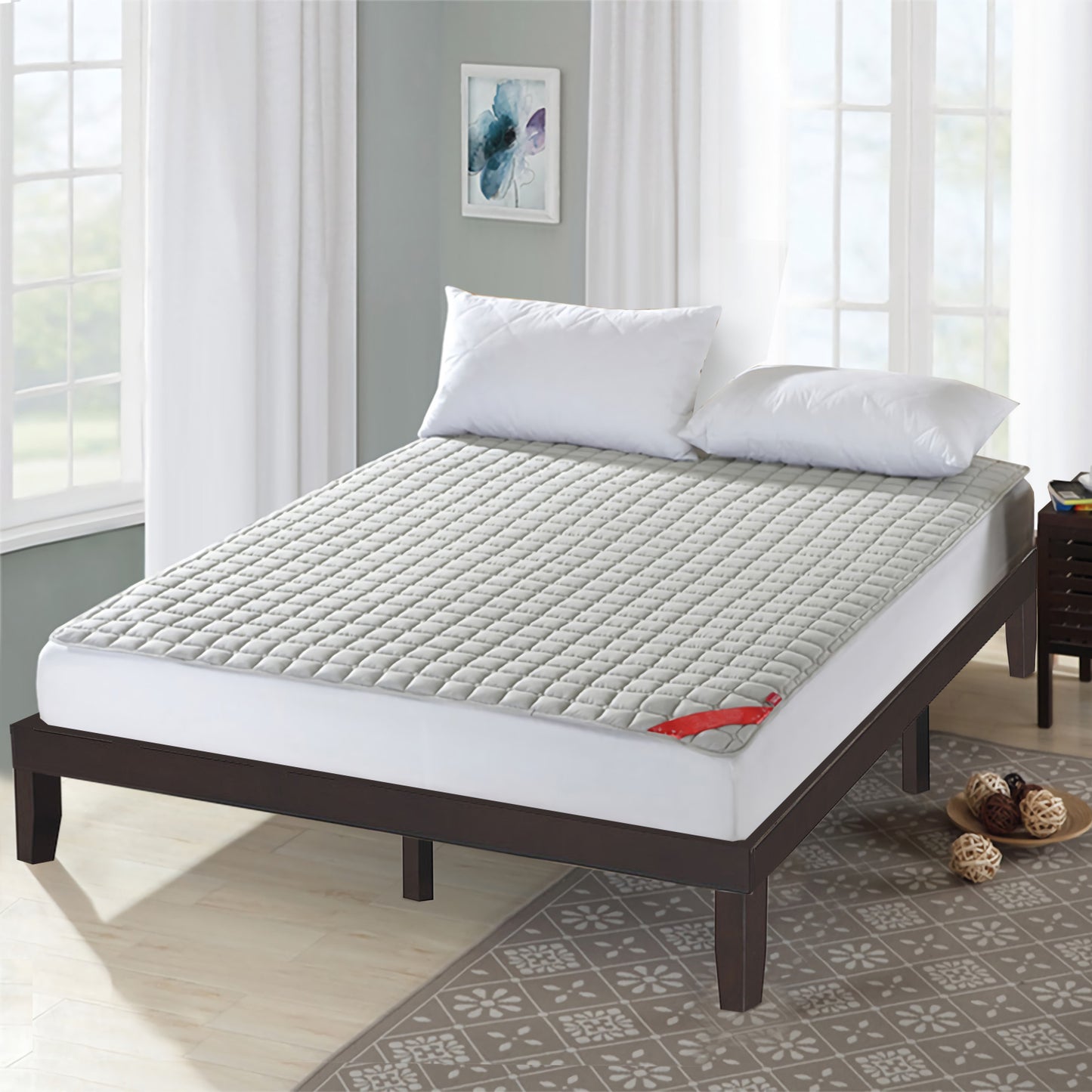 14 Inch King Size Wood Platform Bed Frame-Brown Kids Crystal