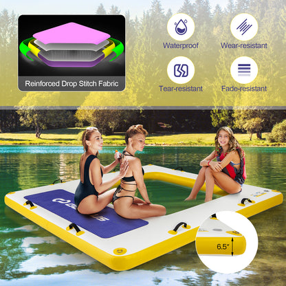 8 ft x 8 ft Inflatable Dock Platform with Mesh Swim Lounge