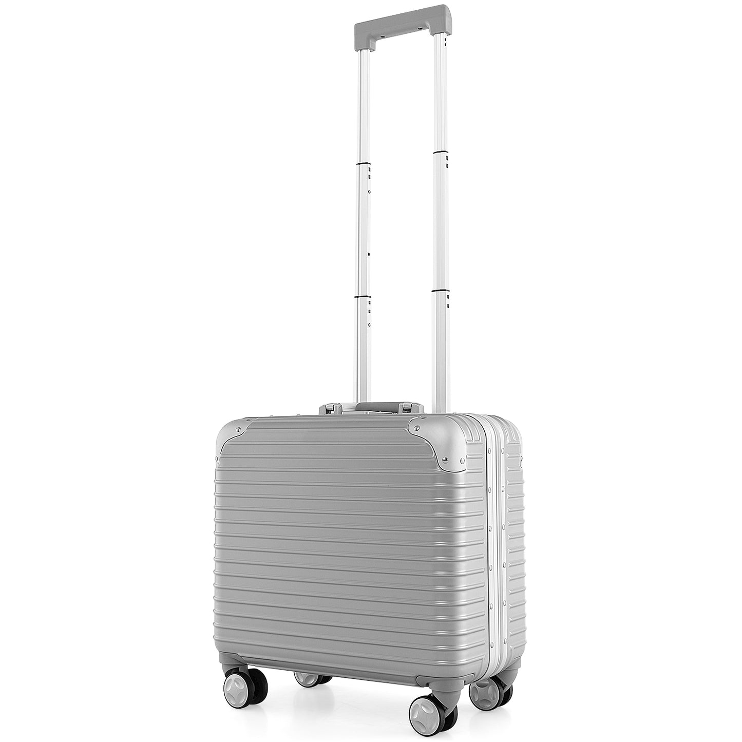 16 Inch Under-seat Carry On Luggage with Spinner Wheels and Laptop Compartment-Sliver Kids Crystal