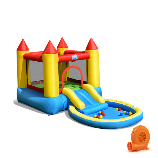 Inflatable Kids Slide Bounce House with 550w Blower Kids Crystal