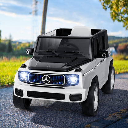 12V Licensed Mercedes-Benz EQG Kids Ride On Car with Remote Control-White