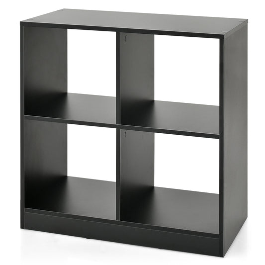 4-Cube Kids Bookcase with Open Shelves-Black Kids Crystal