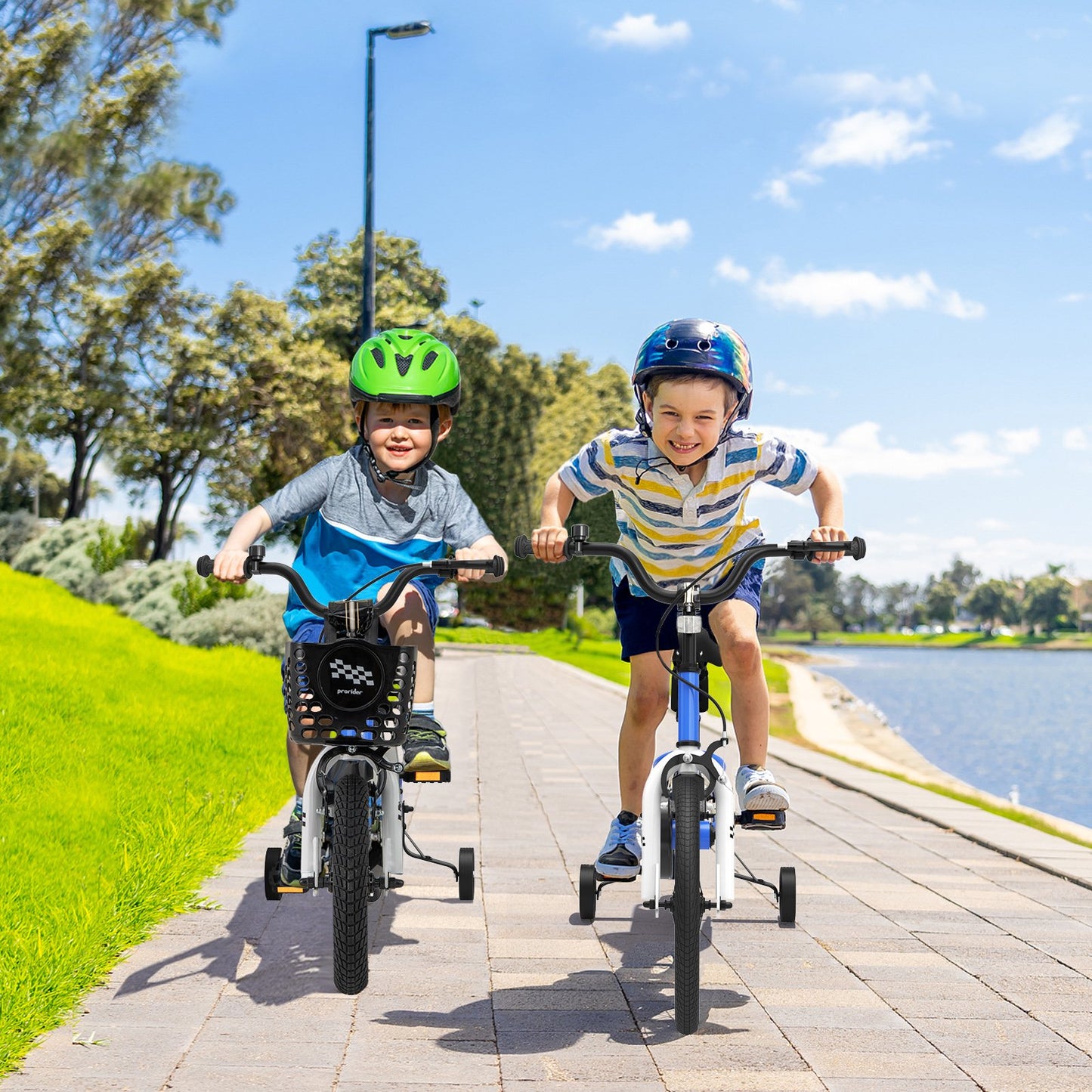 12 Inch Kids Bike Children Bicycle with Training Wheels for 3-4 Years Old-Navy Kids Crystal