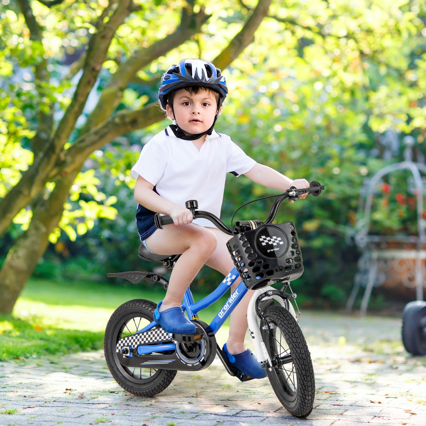 12 Inch Kids Bike Children Bicycle with Training Wheels for 3-4 Years Old-Navy Kids Crystal