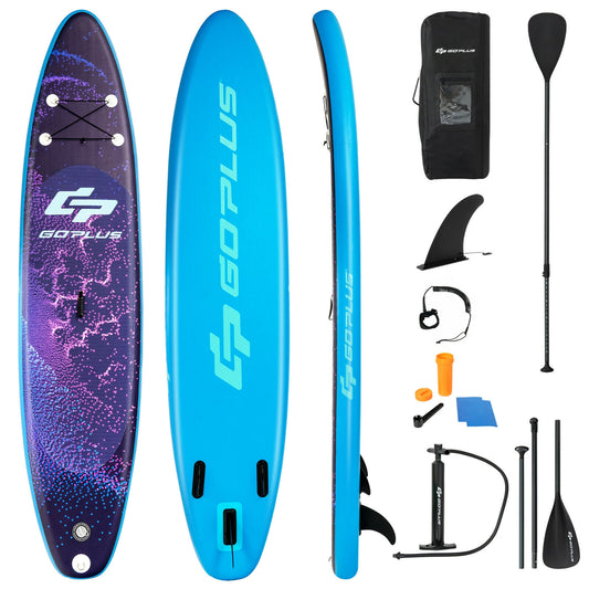 11 Feet Inflatable Stand Up Paddle Board Surfboard with Bag Aluminum Paddle Pump-M Kids Crystal