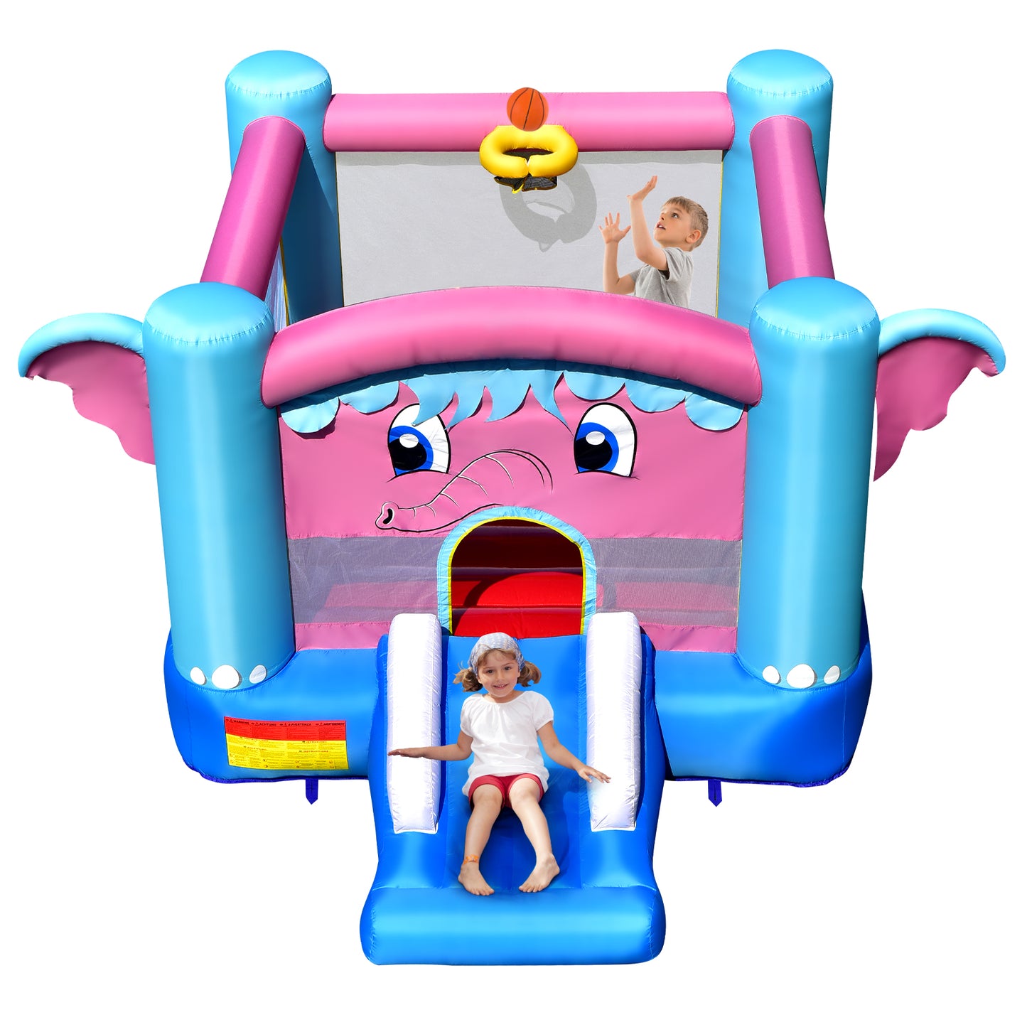 3-in-1 Elephant Theme Inflatable Castle without Blower Kids Crystal