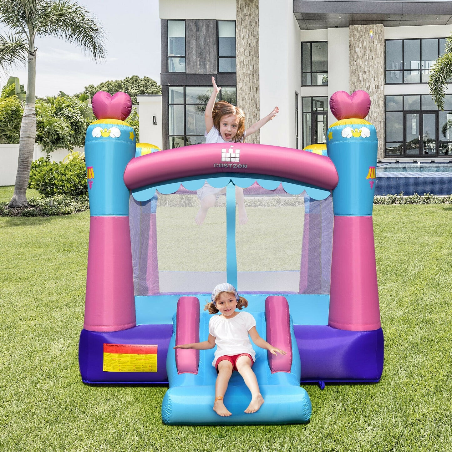 3-in-1 Princess Theme Inflatable Castle without Blower Kids Crystal