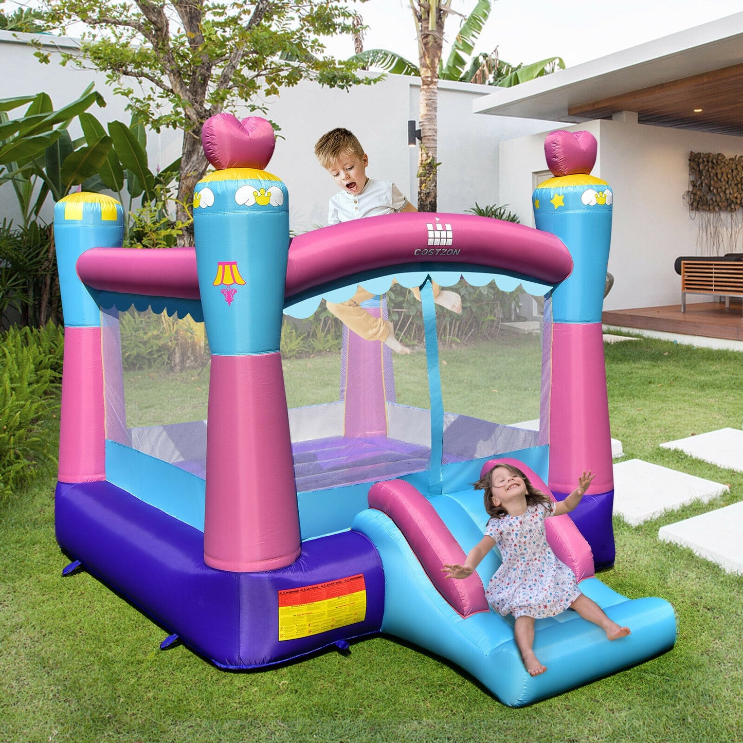 3-in-1 Princess Theme Inflatable Castle without Blower Kids Crystal