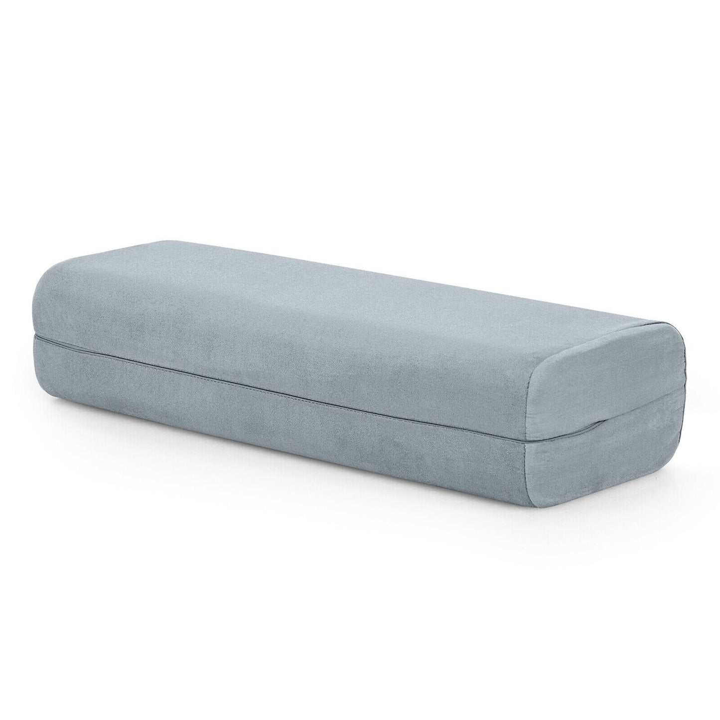 Yoga Bolster Pillow with Washable Cover and Carry Handle-Gray Kids Crystal
